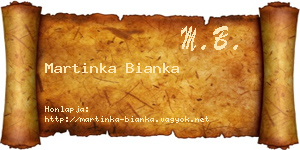 Martinka Bianka névjegykártya